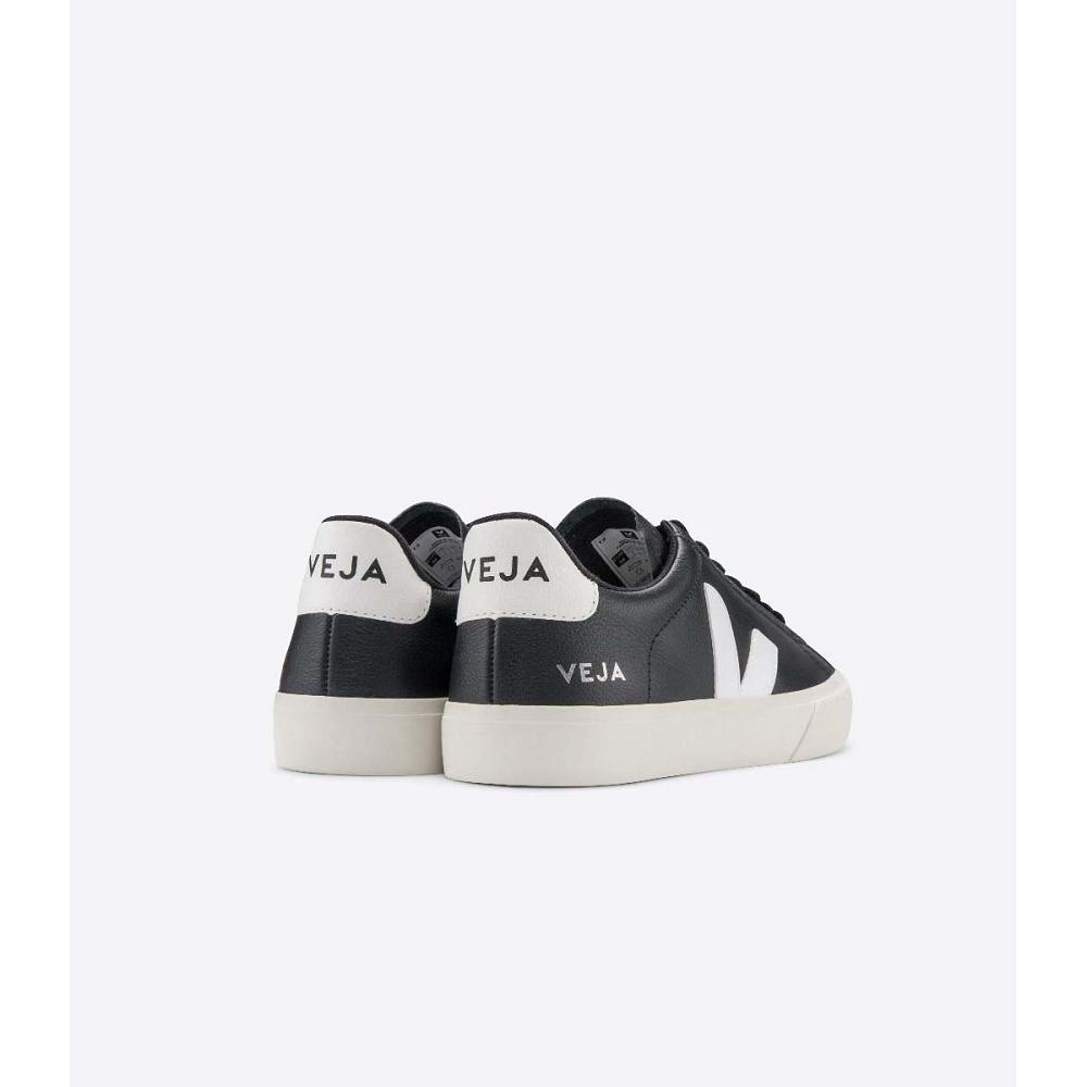 Black/White Women's Veja CAMPO CHROMEFREE Low Tops Sneakers | AU 595HAP